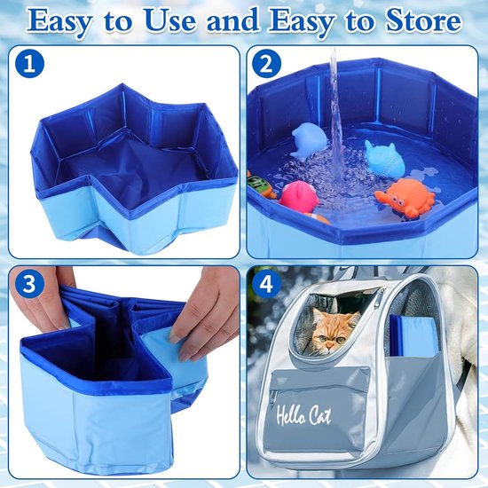Kattenzwembad voor katten, 30 × 10 cm, klein kinderbadje voor katten, kattenzwembad voor katten, mini-zwembad voor katten, zwembad voor honden om te baden en te spelen — afbeelding 4