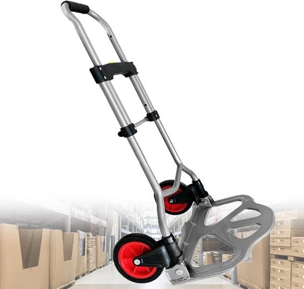 Aluminium Vouwwagen - Transportkar Steekwagen - Goederen Verplaatsen - Inklapbaar Lichtgewicht - 80 kg - Aluminium