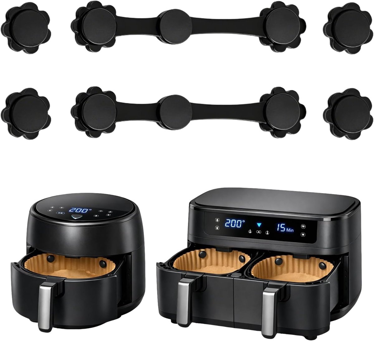 6 stuks magnetische gespen siliconen luchtfriteuse, accesorios airfryer - Imanes Air Fryer voor Papel, Imanes para Air Fryer en Accesorios Freidora de Aire anti-verbranding voor alle modellen
