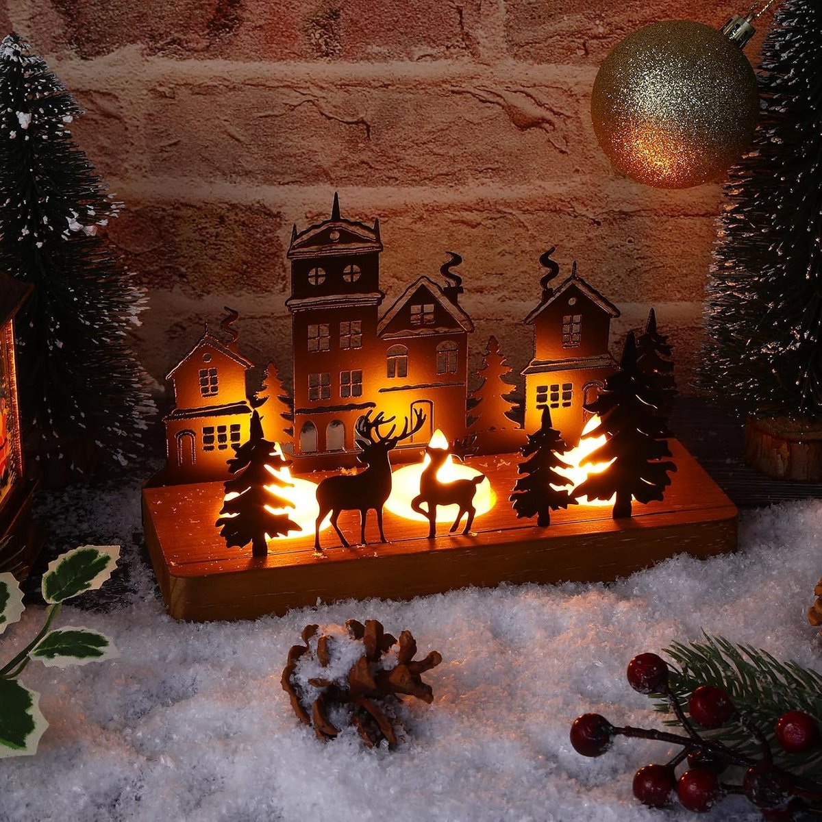 Adventskrans Theelichthouder - Type A - Houten Kaarsenstandaard - Voor Kerstdecoratie – foto 3