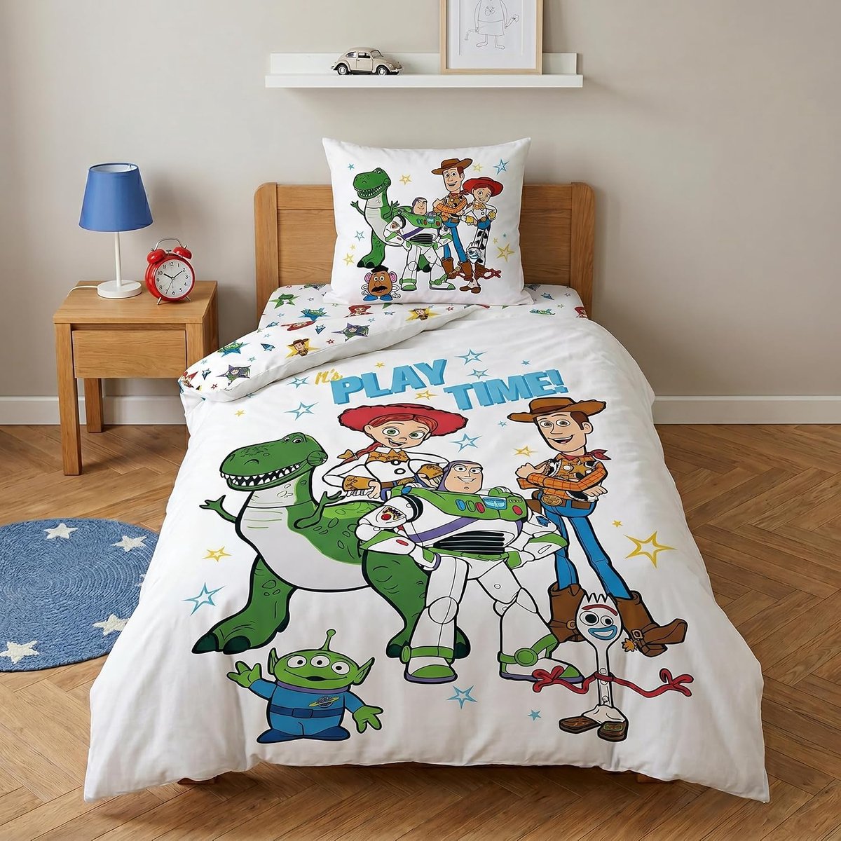 Story 3-delig 140x200 + Kussensloop 65x65 + Hoeslaken Woody Forky