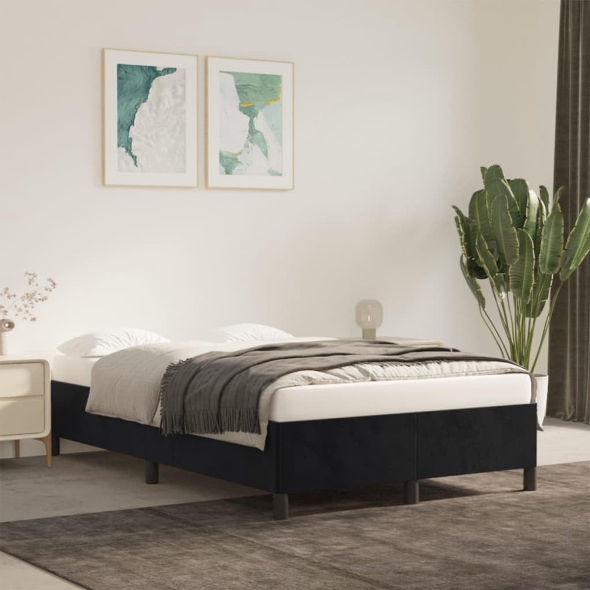 zonder matras 120x190 cm fluweel donkergrijs zachte stalen onderstel lattenbodem stevig slaapkamerframe slaapkamermeubel luxe design opbergvrij