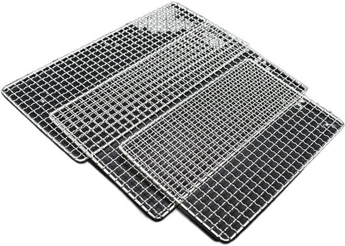 BBQ Grill Rooster - Roestvrij Gaas - Buiten Koken - Antiaanbaklaag - 35 x 30 cm - Zilver