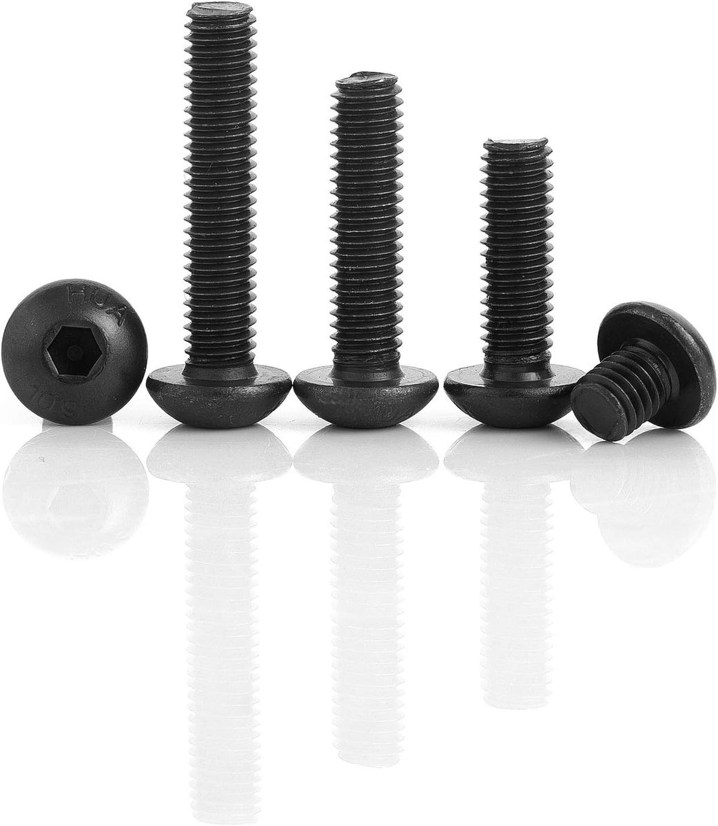 (10Pcs M8*50) 2/10 Pcs 16mm-50Mm Zwart Rvs Socket Hoofd Cap Machine Bolt Set, voor Diy Thuis Reparatie Timmerwerk Zelfgemaakte Projecten Houtbewerking