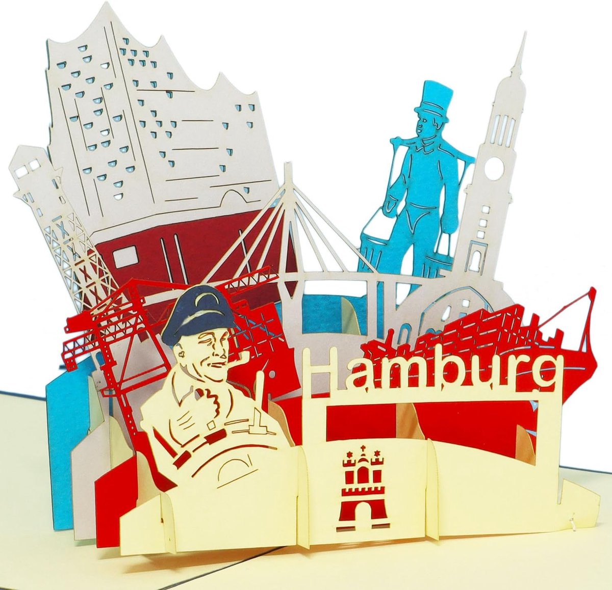 Wenskaarten reisvoucher verjaardag kaarten Hamburg skyline, N193