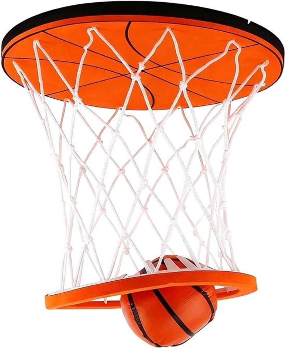 Basketbalmand plafond - Indoor sportspel - Actief spelen - Gereedschapsloze montage - 38 x 35 x 8 cm - Oranje