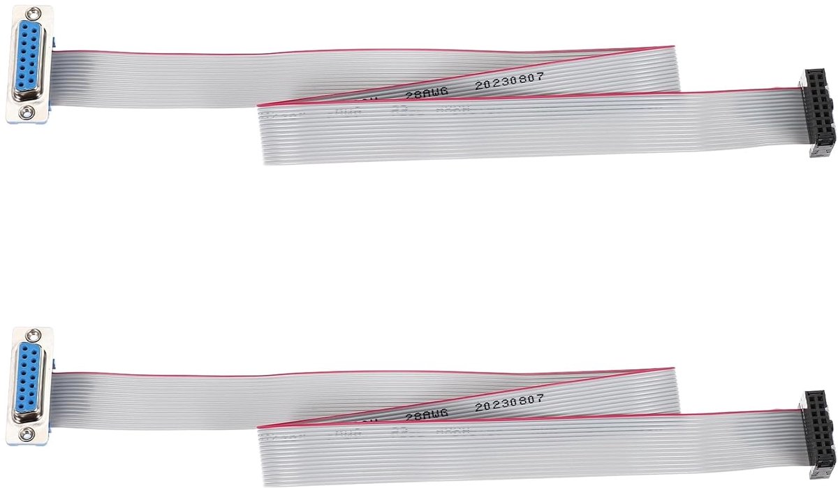 Lintkabel IDC DB15-stekker naar FC-16 bus 2,54 mm lengte 50 cm 2 stuks