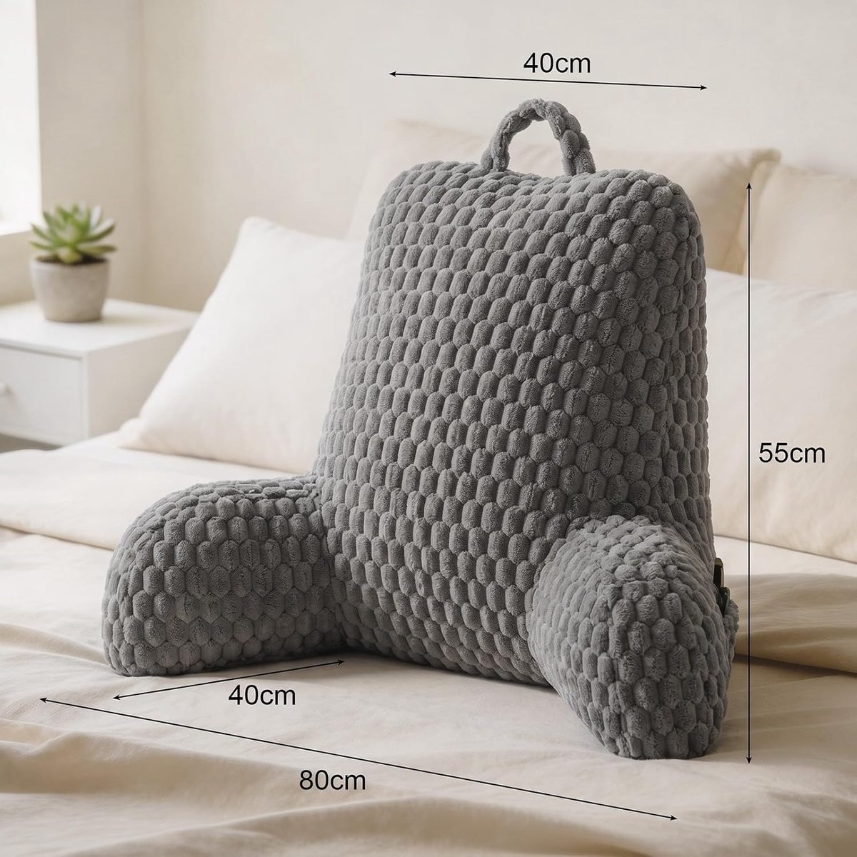 Leeskussen voor bed en bank, rugsteunkussen met rugleuning