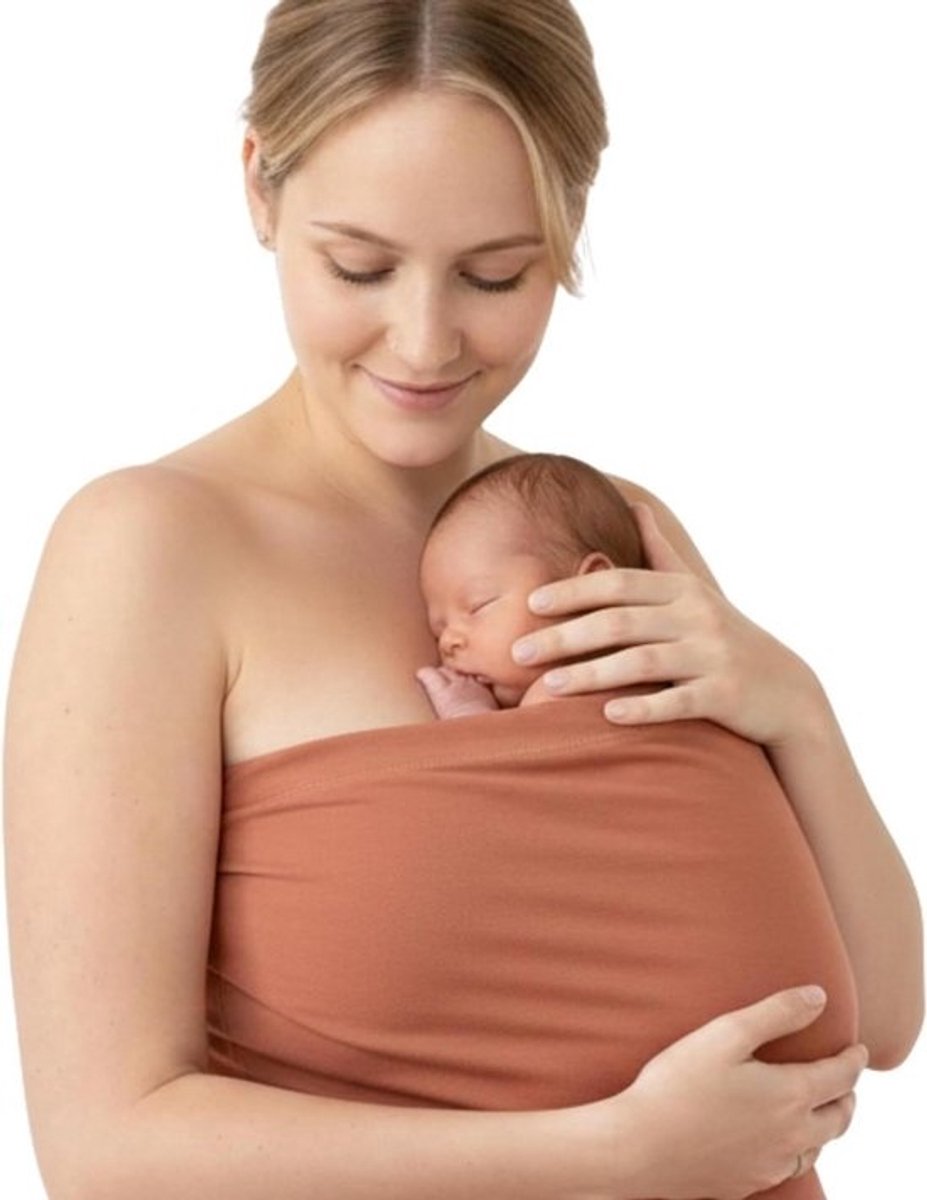 Baby Draagtop - Buikband Draagdoek - Huidcontact Bonding - Biologisch Katoen - XXL - Koper