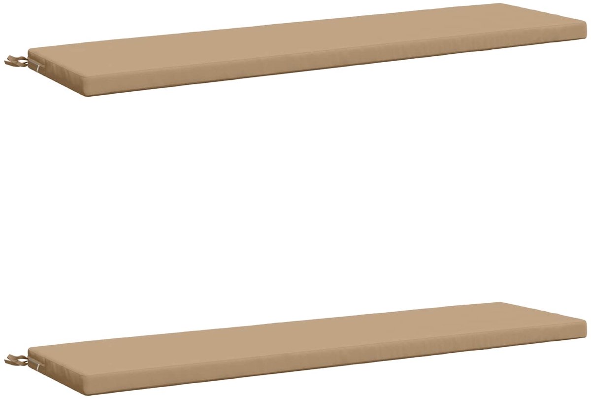 vidaXL Bankkussens - SOEST - 2 - st - 100% - Polyester - Zand - 140 - x - 40 - x - 5 - cm