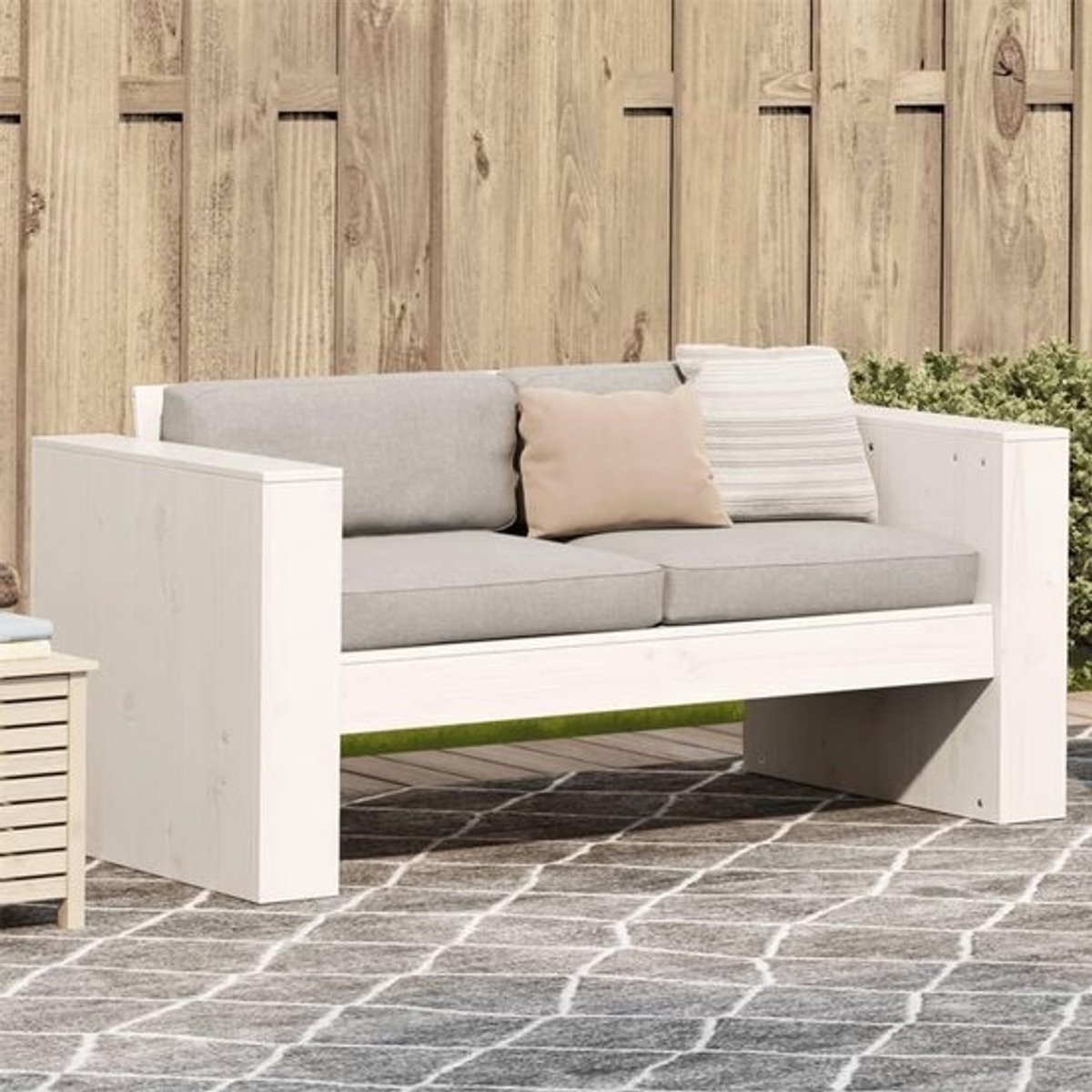 Houten Tuinbank - Buitenbank Zitbank - Ontspannen in Tuin - Massief Hout Constructie - 134 x 60 x 62 cm