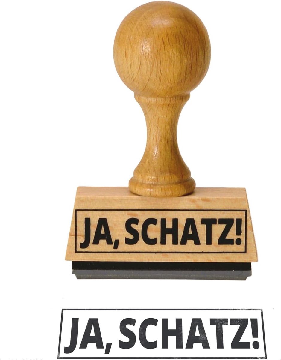 Schat! Houten stempel.