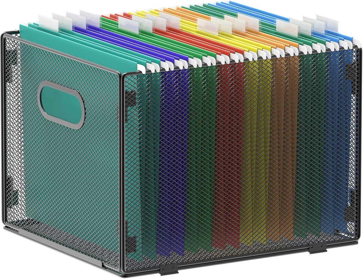 Opknoping File Folder Box, Mesh File Organizer Box Krat Map Houder, A4 formaat