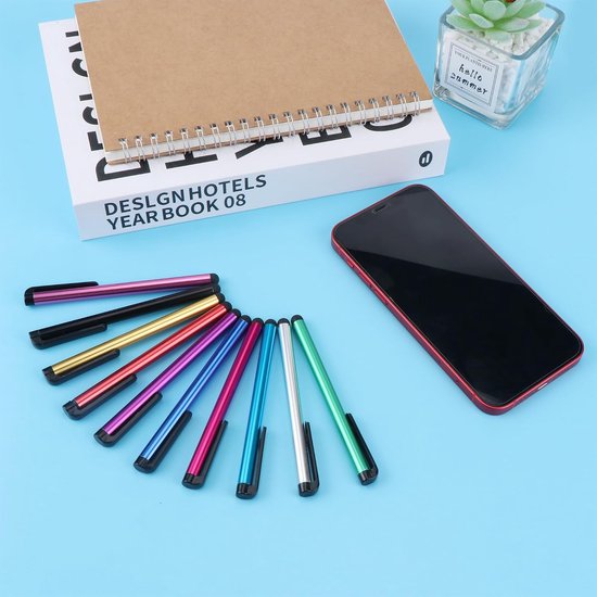 50 stuks Touchscreenpen Styluspen voor touchscreenapparaten, voor tablets iPad Mini Pro smartphones Huawei Samsung Galaxy 10 kleuren — afbeelding 3