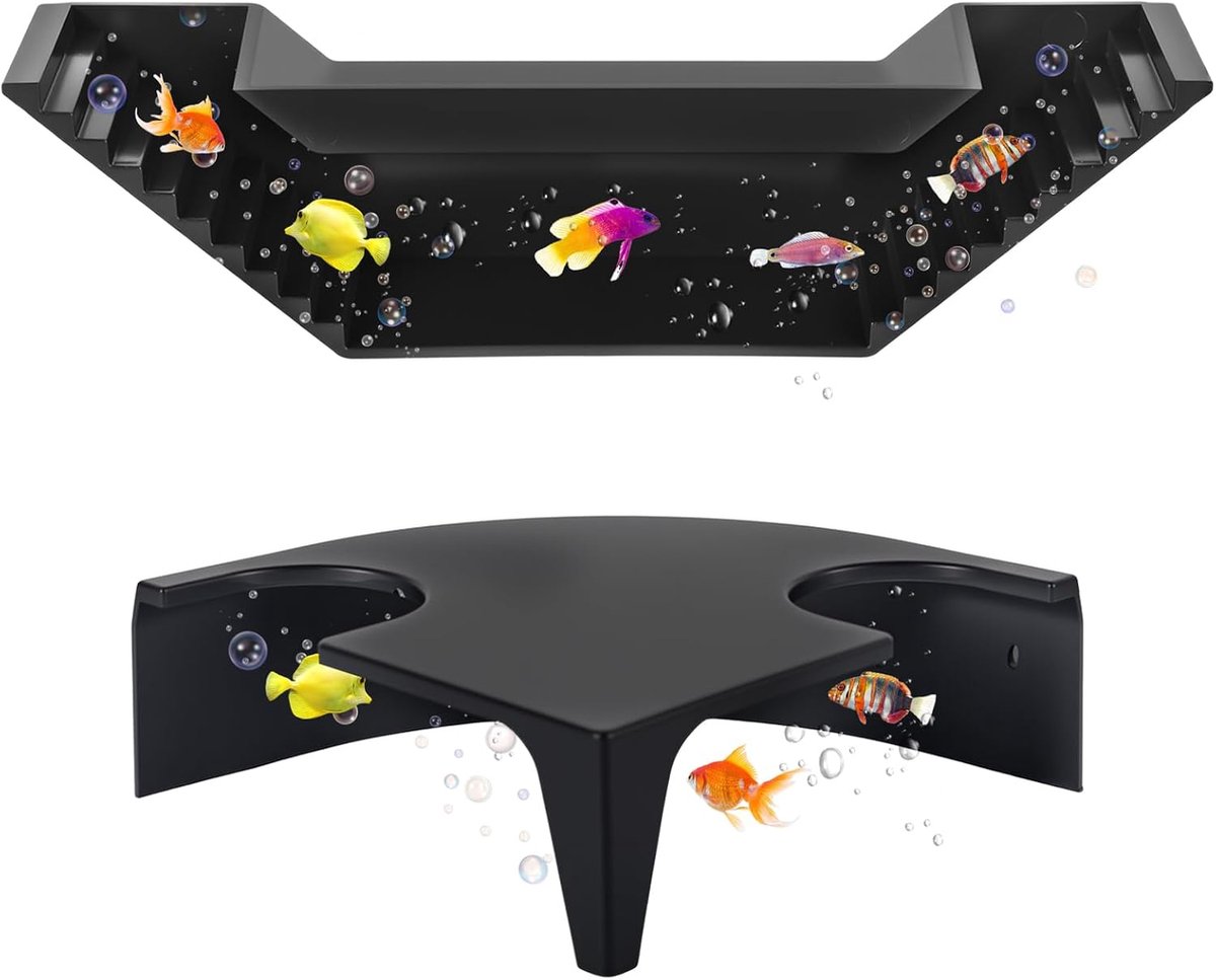 2er-Set Aquarium Ondergrondse Tunnel, Aquarium Grot, Garnalen Grot Schuilplaats - Schuilgrot voor Vissen & Garnalen met 360° Zicht, 2 Maten (21cm/12.8cm), Geschikt voor Zoet- en Zeewater.