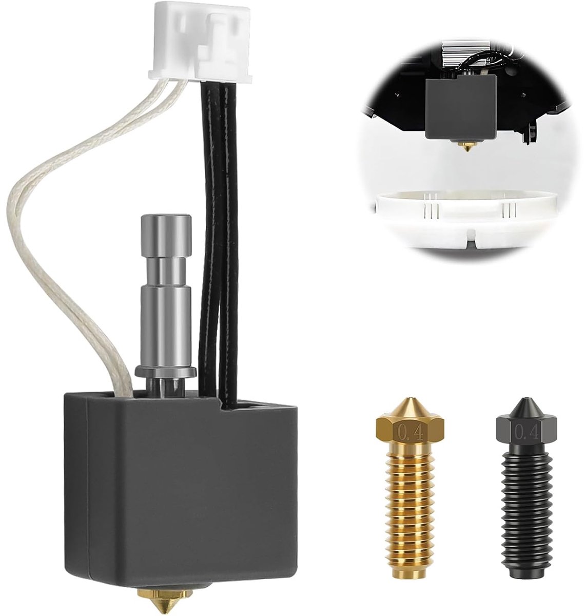Hotend Kit met 2 stuks 0,4 mm spuitmonden voor Anycubic Kobra S1/S1 Combo 3D-printer