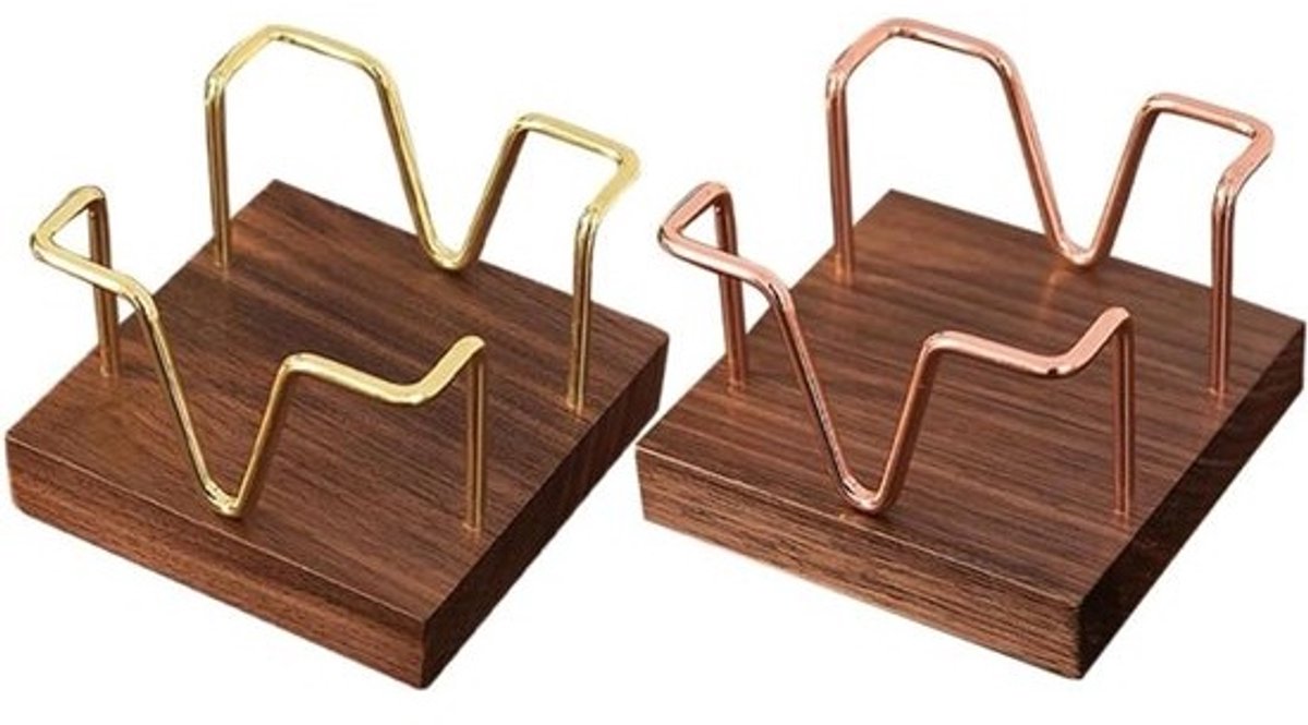 Notitieblokhouder Hout - Memoblokhouders Bureau - Bureau Organiseren - Elegant Hol Ontwerp - 9.4 x 9.4 x 6 cm