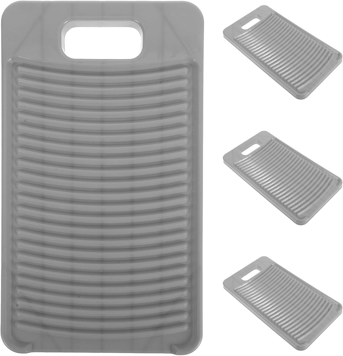 4 stuks plastic wasbord - antislip wasbord voor kleding - schoonmaakbord voor huishoudelijk gebruik - waspad voor handmatige was, grijs