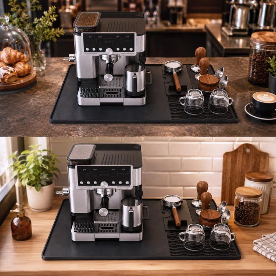 siliconen, 5-delige siliconen mat, koffiezetapparaat, 40 x 60 cm, antislip, hittebestendig, afneembare tampingmat, reinigingsdoek, borstels, compatibel met Ninja — afbeelding 5