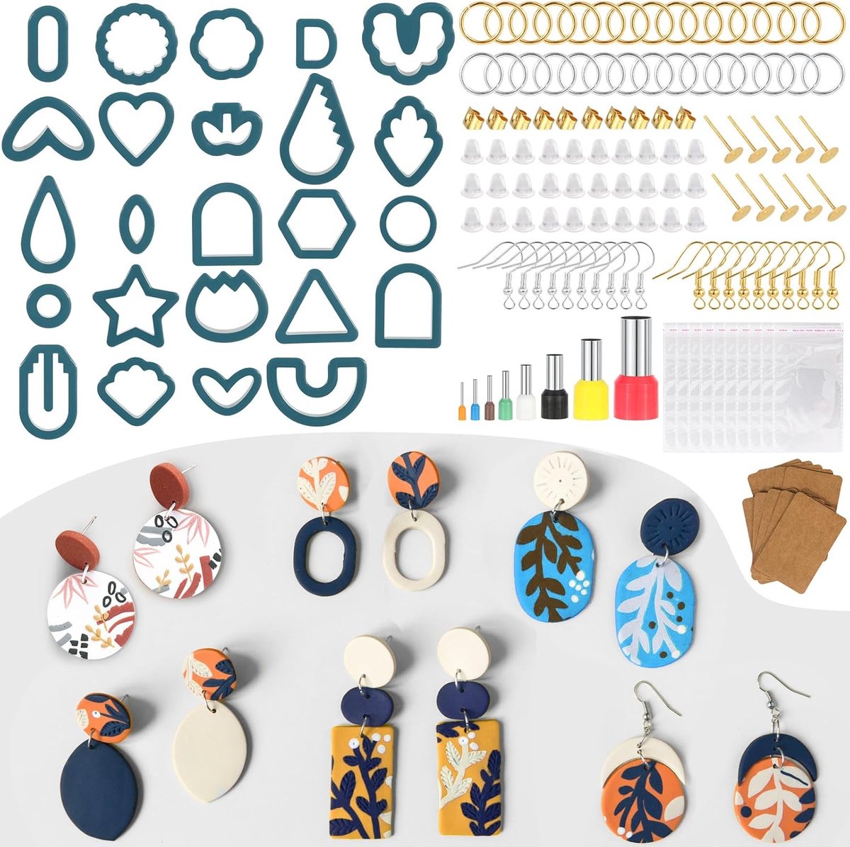 Dailygoods- Uitsteekvormpjes 142 Stuks - Kunststof Cutter - Kleiuitstekers - Oorbellen/Sieraden - Meerdere Vormen - Creatief Ambacht