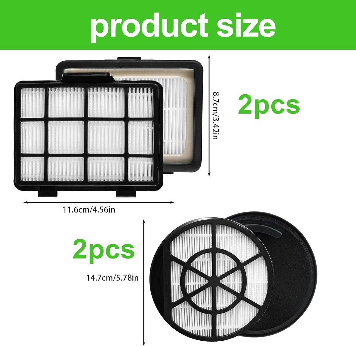 4 stuks filtervervanging voor Bosch serie BBZ152EF 2 BGS05A221, BGS05A222, BGS05AAA2/01, BGS05A220/02, filteraccessoires voor stofzuigers