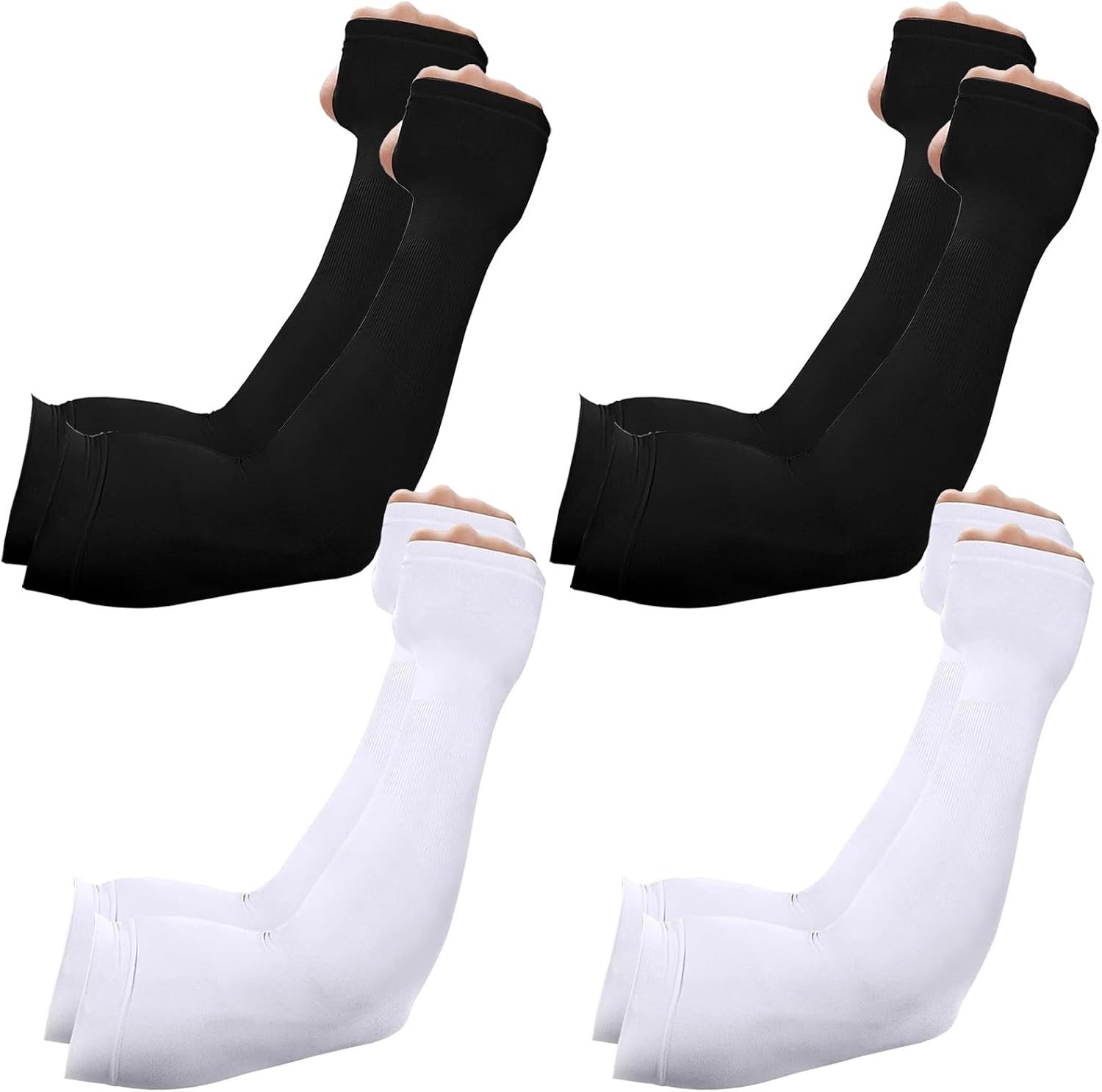 Stijlvolle Arm Warmers voor Fietsen en Sporten, UV Bescherming, 4 Paar, Geschikt voor Mannen en Vrouwen, Ideaal voor Golf en Gaming