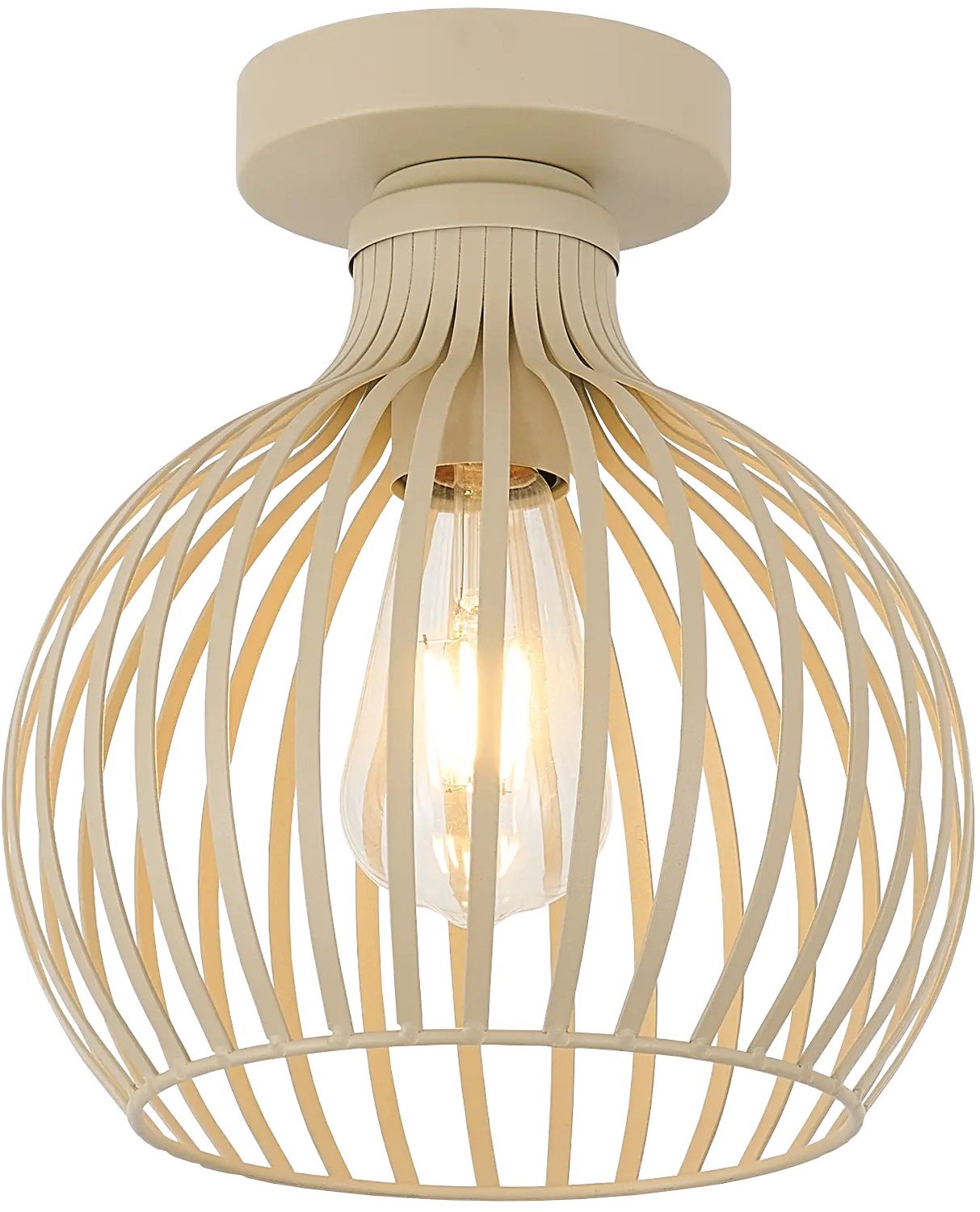 RAGA plafondlamp in beige, geschikt voor 1 E27-lichtbron (excl.), uit de Deco-collectie