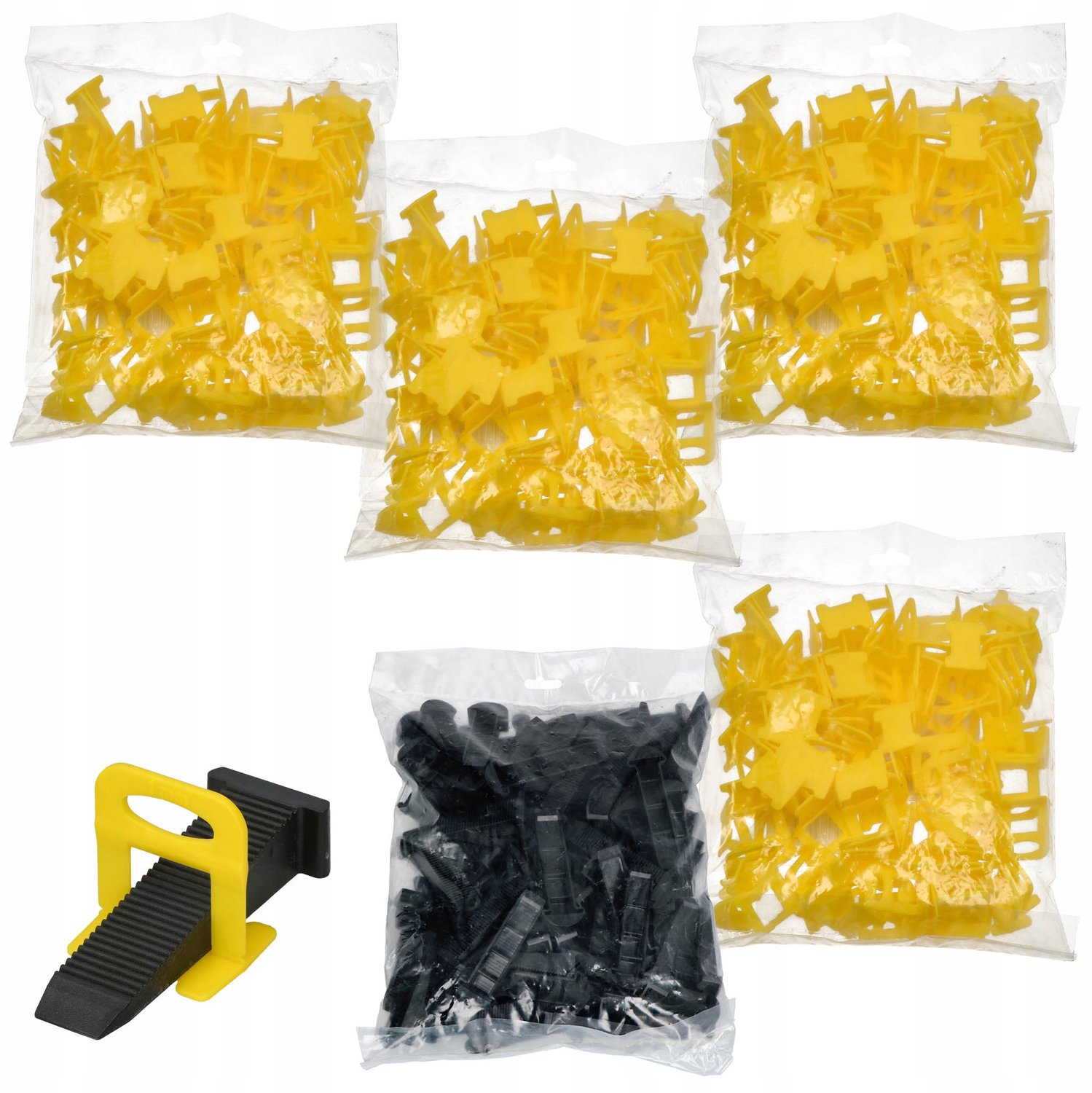 Groot Tegel Leveling Systeem: 400 Clips & 100 Wiggen (1mm)