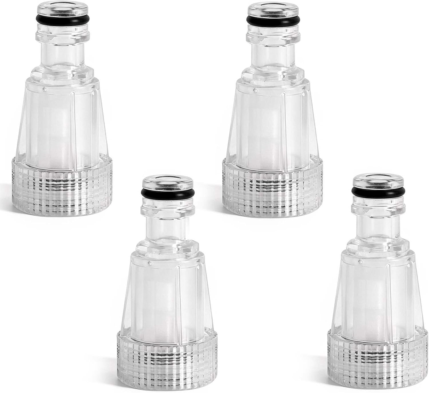 SnelShoppen - 4 Waterfilters 3/4 Inch voor Hogedrukreiniger, Tuinslangfilter 25 mm, 180 Micron, PC-behuizing voor Tuinpomp, Camper, Tuin en Reiniging