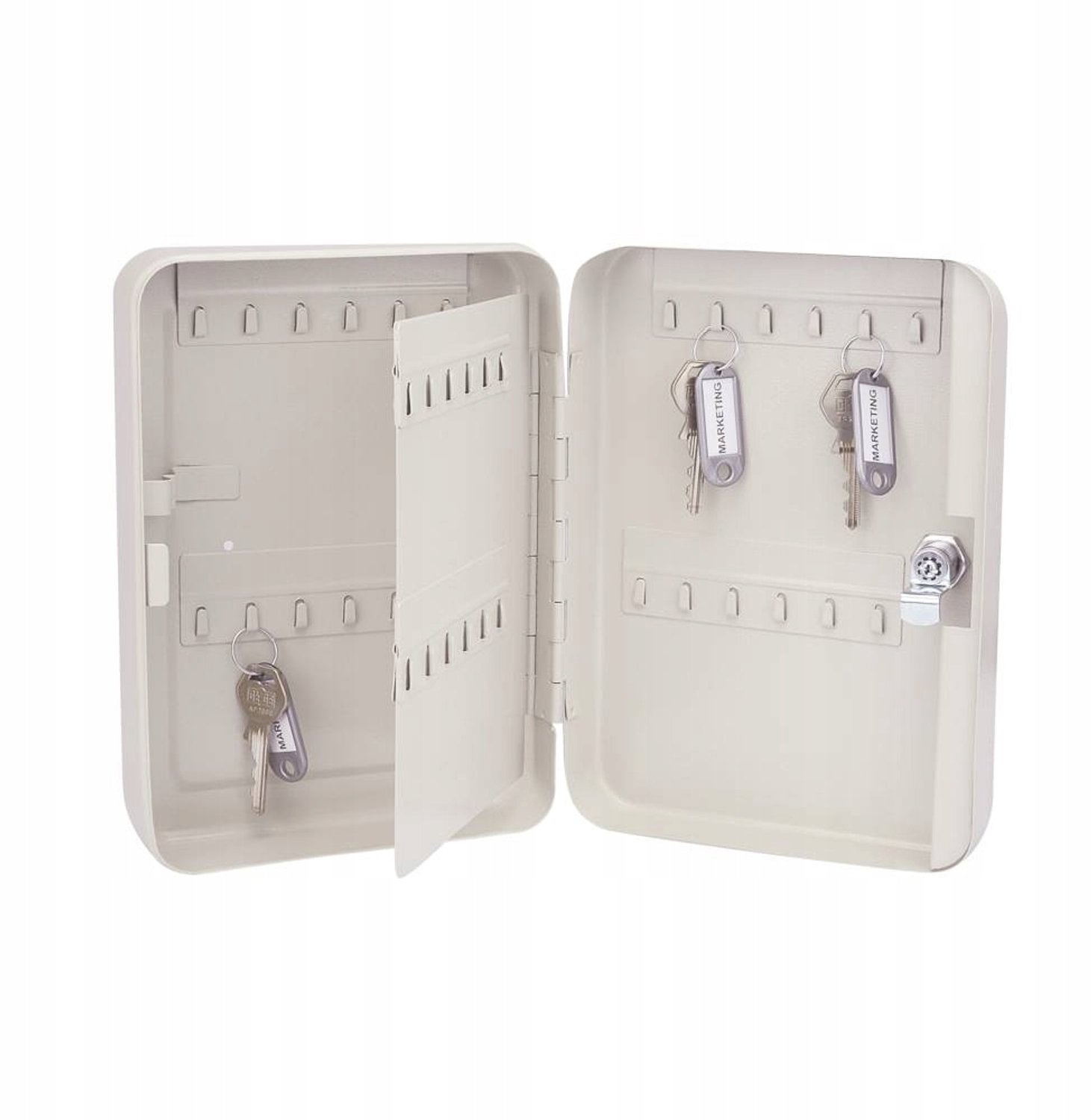 Sleutelkluis met 48 haken, wandmontage, beige