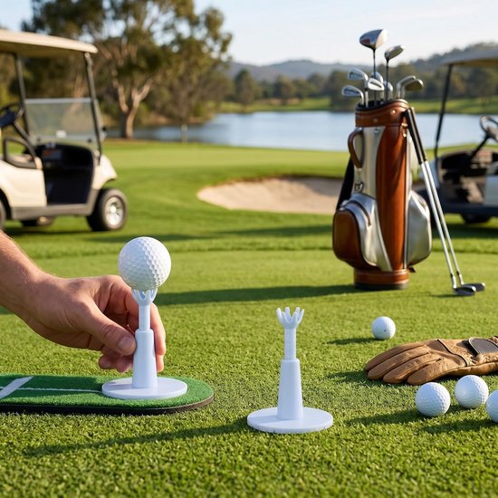 Dailygoods- Golf Tees Verstelbaar - Kunststof - 2 Stuks - Achtpunts Kroonontwerp - Betrouwbaar Golfaccessoire - Verbeterde Nauwkeurigheid - Golfballen van Dailygoods — afbeelding 2