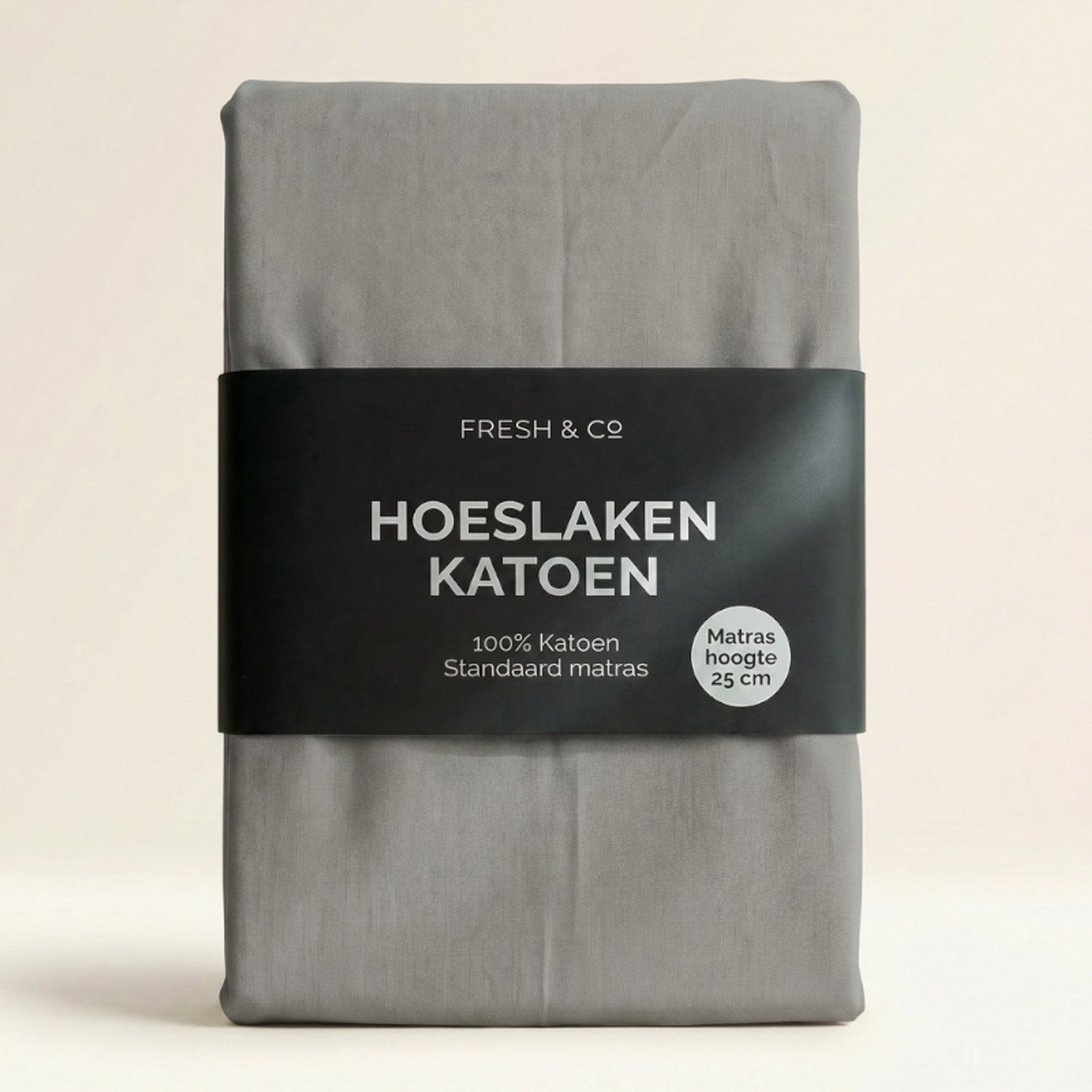 Fresh & Co Verkoelend Hoeslaken - Katoen - 200x210 cm - Katoen - Fresh & Co Zilver