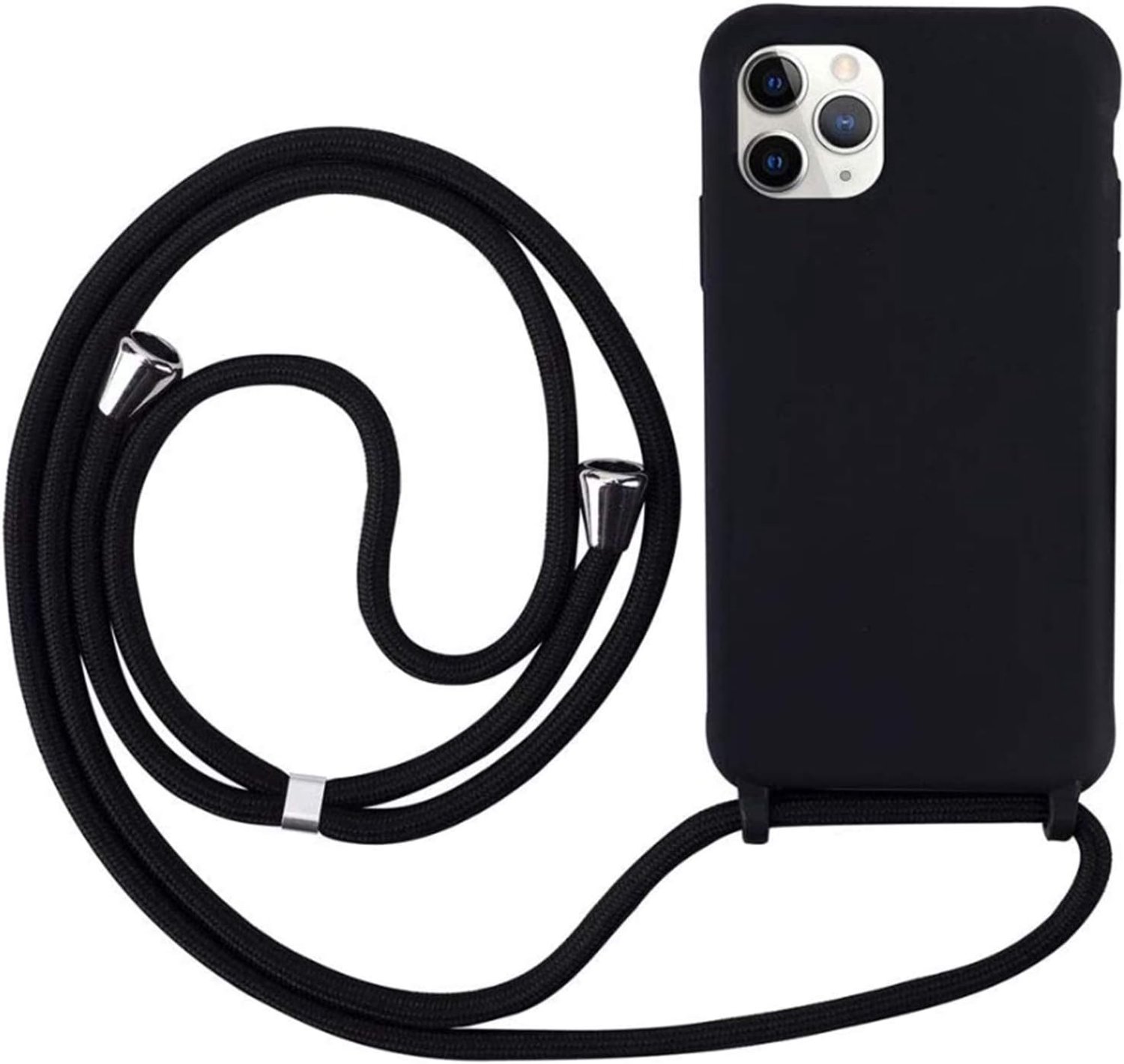 Hoes voor iPhone 12 Pro Max, handtasje hoes, siliconenkoord, bumper hoes