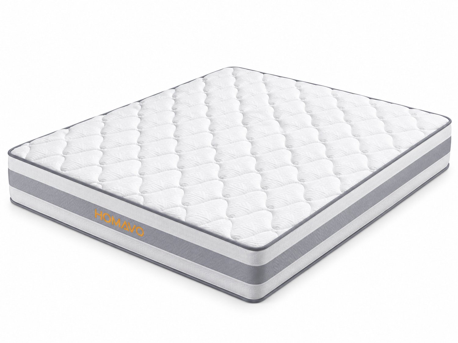 HOMAVO Matras 180x200x25 cm – Pocketveringmatras – 7-Zones – Dubbelzijdig H3/H4 – Oeko-Tex – Anti-Allergisch Wit