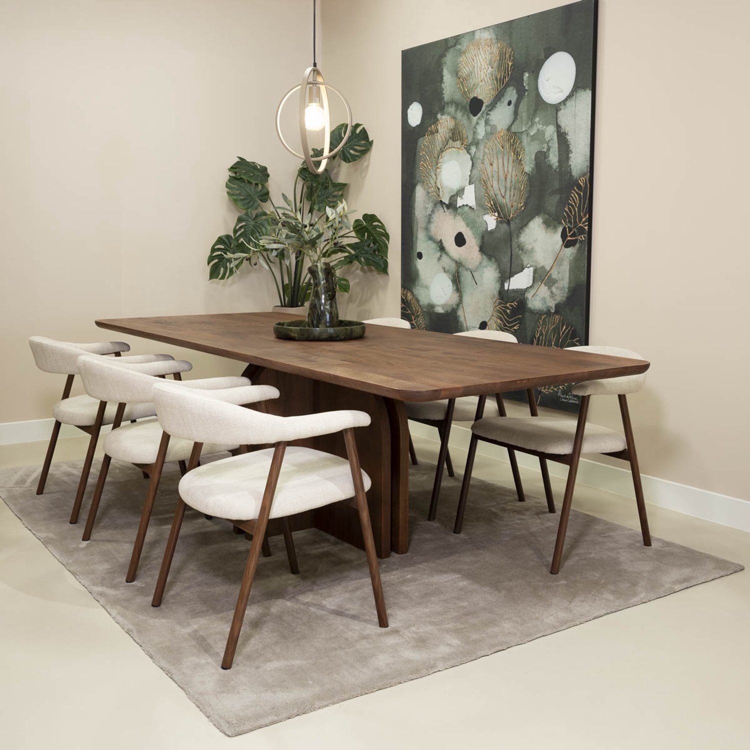 DÉJA Living Eettafel Edward - Rechthoek - Walnootkleur - 210x100 cm - Mangohout Donkerbruin