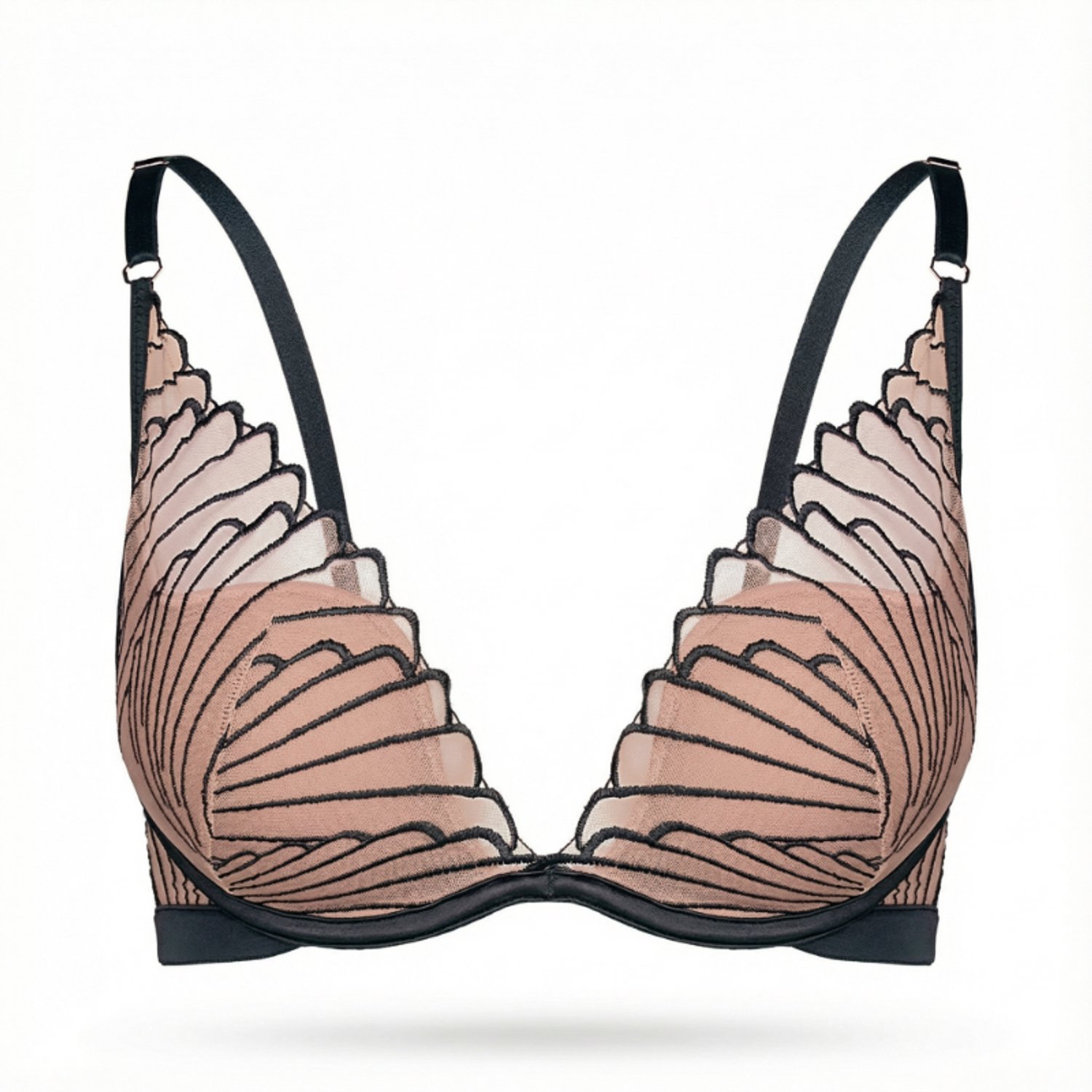 ESOTIQ Nugat - Push-upbeha - Grijs en beige - Uitneembare vullingen - Met beugel Grijs;Beige