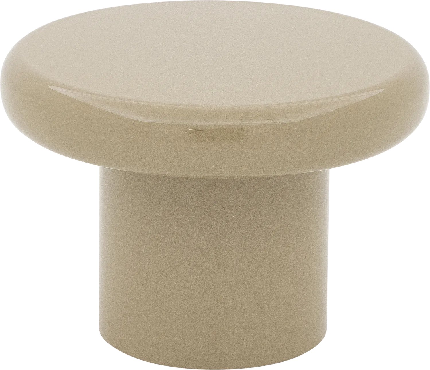 Goossens Salontafel Denia - 59 x 41 x 59 - metaal - bruin - rond emaille taupe