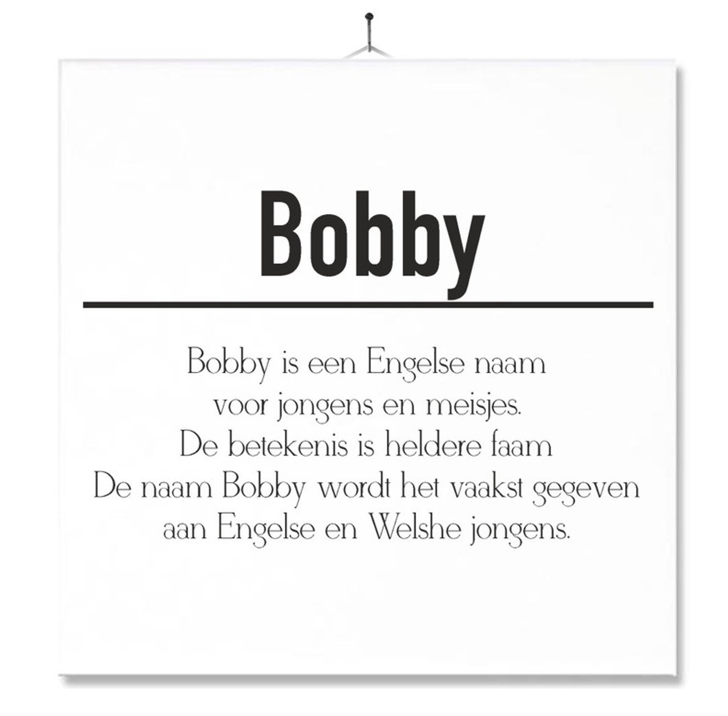 MC Living Tegel Met Opdruk | Betekenis | Kado | Cadeau | Met Naam - Bobby Multi-Color