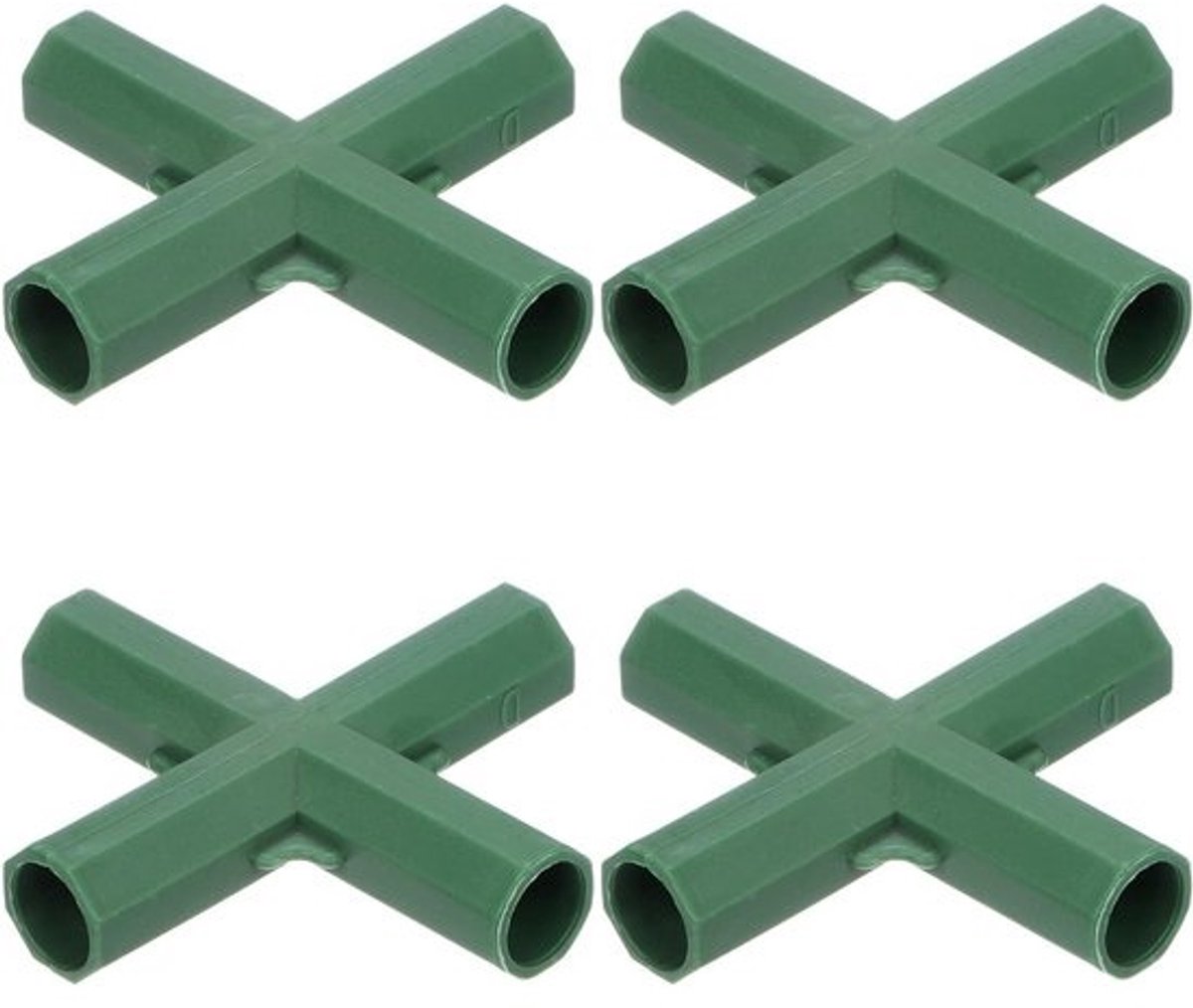 Serre Frame Verbindingen - Buis Koppelingen - Tuin Constructie - 4-Weg Plat Ontwerp - 16 mm Buis - Groen