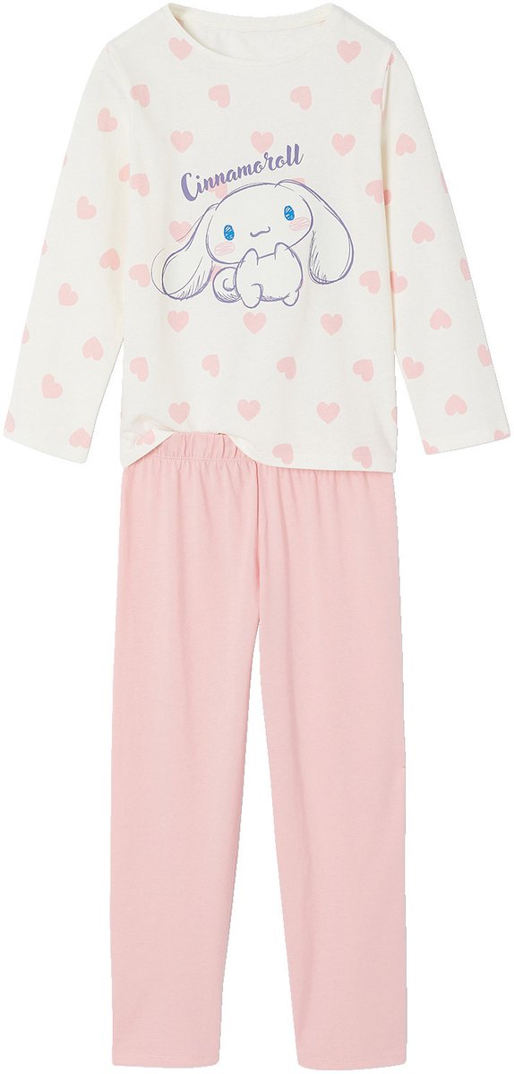 Hello Kitty Cinnamoroll meisjespyjama roze (poederkleur)