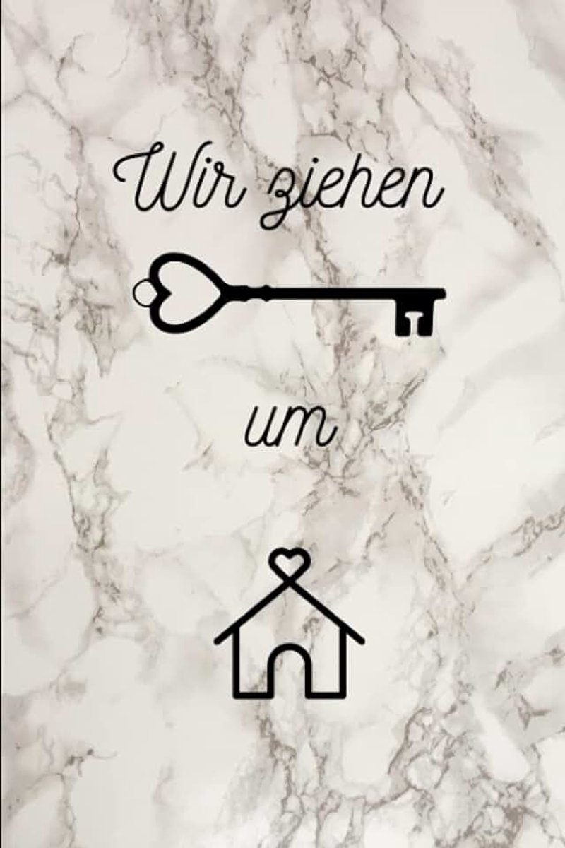 Ziehen um: dein Notizbuch für den Umzug mit Checkliste, im praktischen A5 Format und schickem Marmor Design, kariert