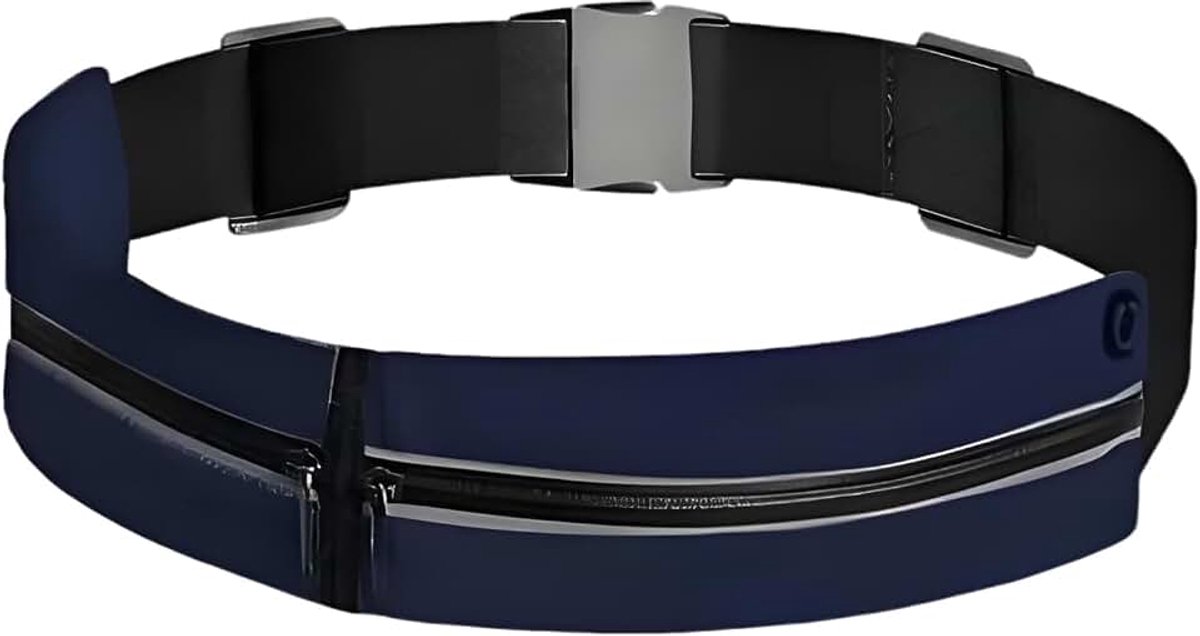 Sportriem, loopriem voor heren en dames, met ritssluiting, waterdicht, voor hardlopen, fitnessstudio, outdoor-reizen, blauw