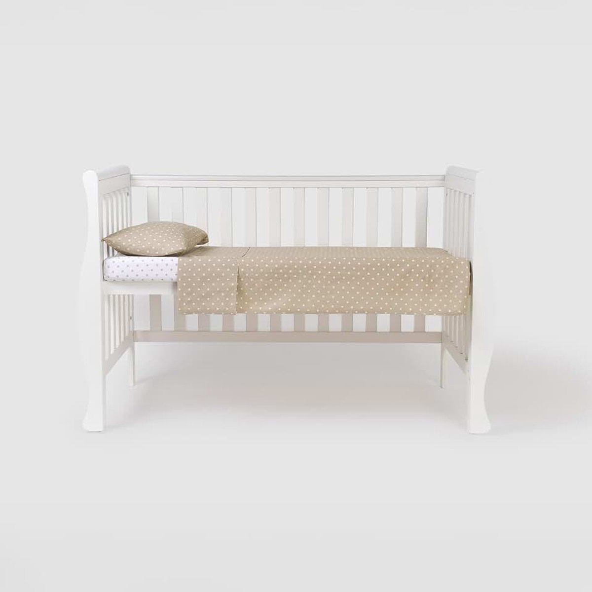 Beddengoedset voor kinderbed en kinderbed, 100% katoen, superzacht, voor babykamer, 3-delig, met vrolijke patronen - (wieg - 60 x 120 cm, stippen)