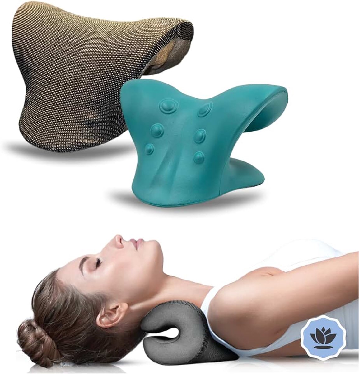 - Shiatsu Massagekussen - Rug- en nekklachten - Nekmassage apparaat - 6 Harde acupuntuur punten