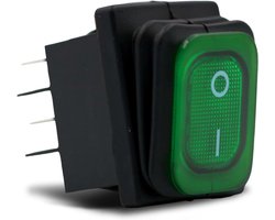 Tuimelschakelaar 230V 16A verlicht IP55 identiek aan KEDU HY12-15