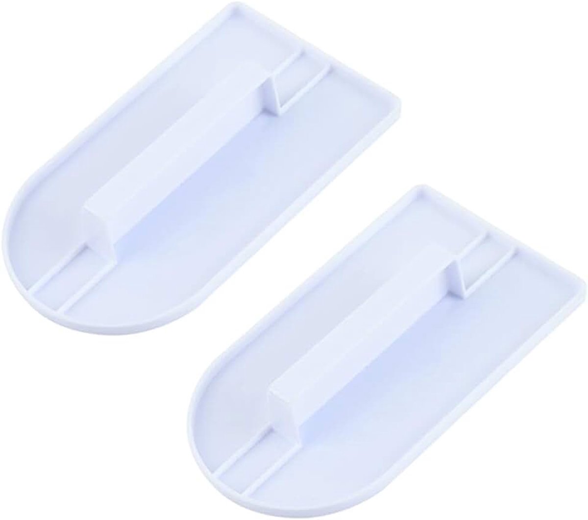 2Pcs Wit Plastic Fondant Soepeler Tool Met Handvat Cake Decoratie Soepeler Polijstmachine Icing Schraper Paddle Tool Cake Oppervlak Smoothing Tool