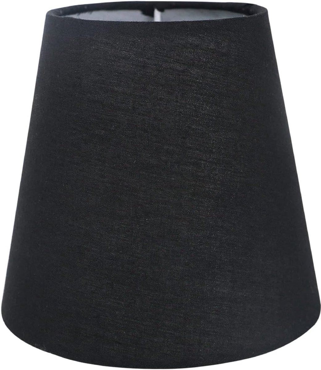 Lampenkappen met E14-klem voor kandelaar met kaars - kleine wandlamp (zwart, 14 cm)