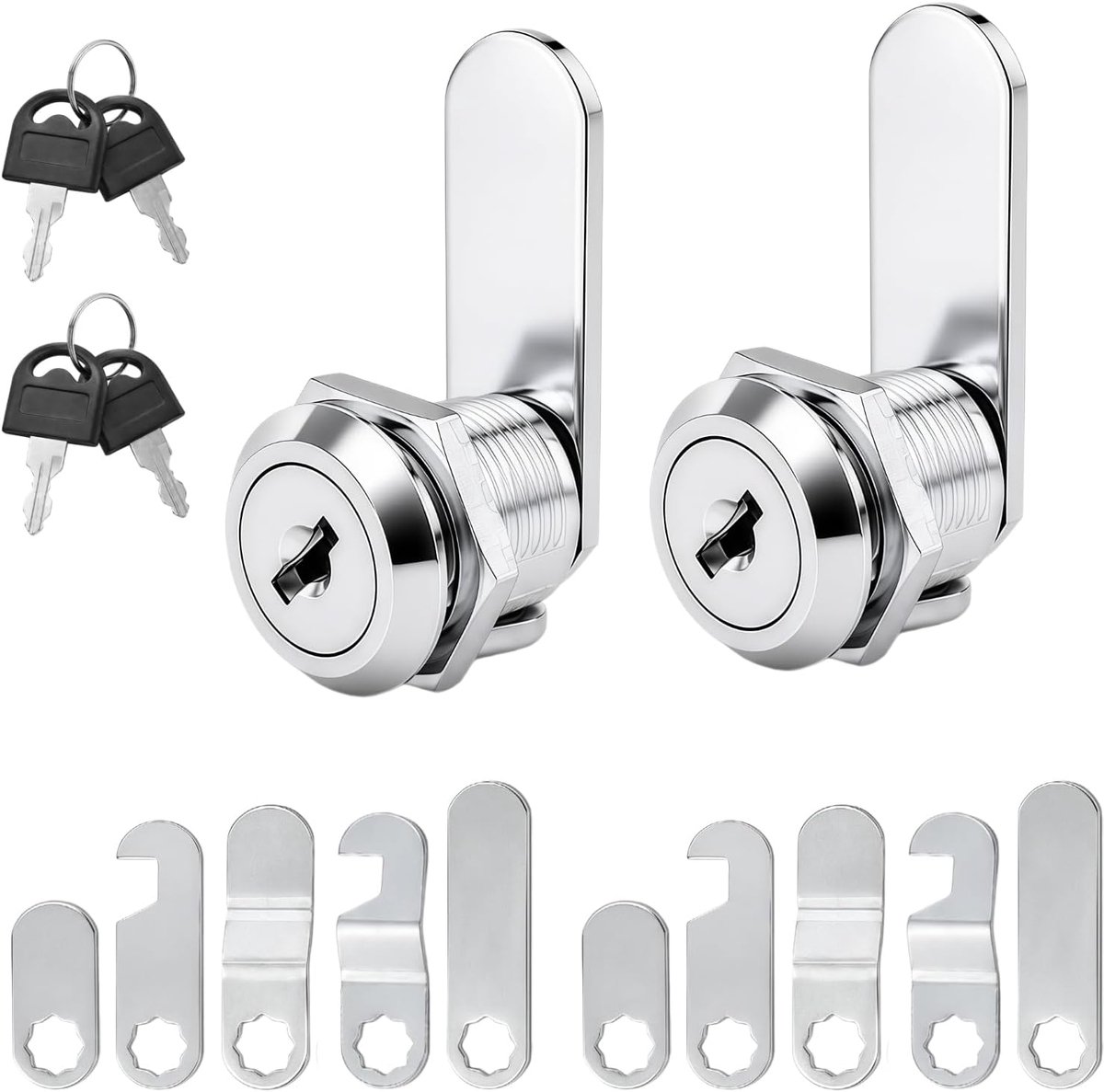 Sloten met sleutel, 16 mm universele nokkenlotenset, locker-sloten voor kasten, kastdeuren, brievenbuslade, meubels, brievenbusbrievenbus, brievenbus, brievenbus, brievenbus, met 4