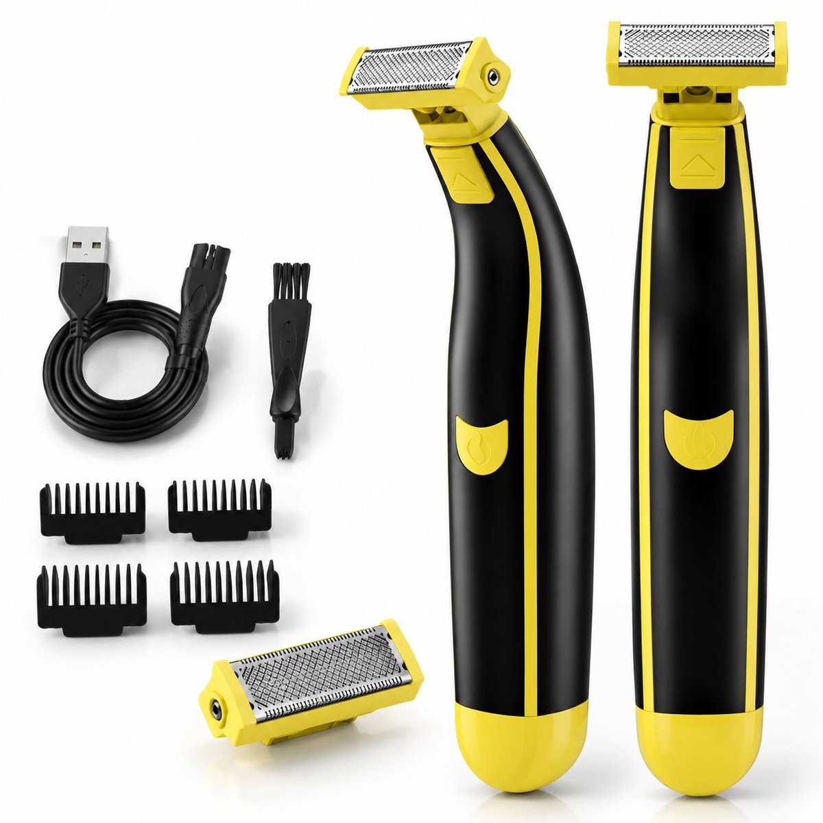VHV - Scheerapparaat mannen - Nat en Droog Shaver - Baardtrimmer - Bodygroomer - Oplaadbaar Waterdicht - voor borst, oksels, armen, benen en gezicht - Met 1/2/4/6 mm opzetkamjes voor trimmen, stylen en scheren