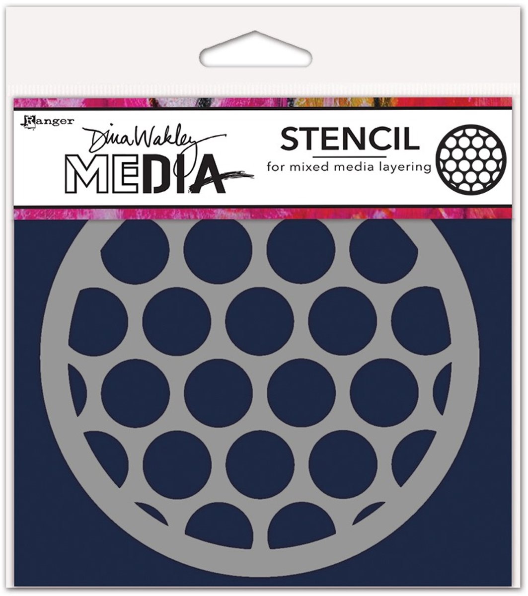 Dina Wakley media stencil - Big circles coaster